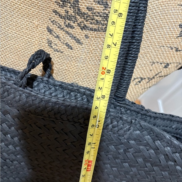 ☀️Large Black Wicker Beach Bag - Picture 7 of 8